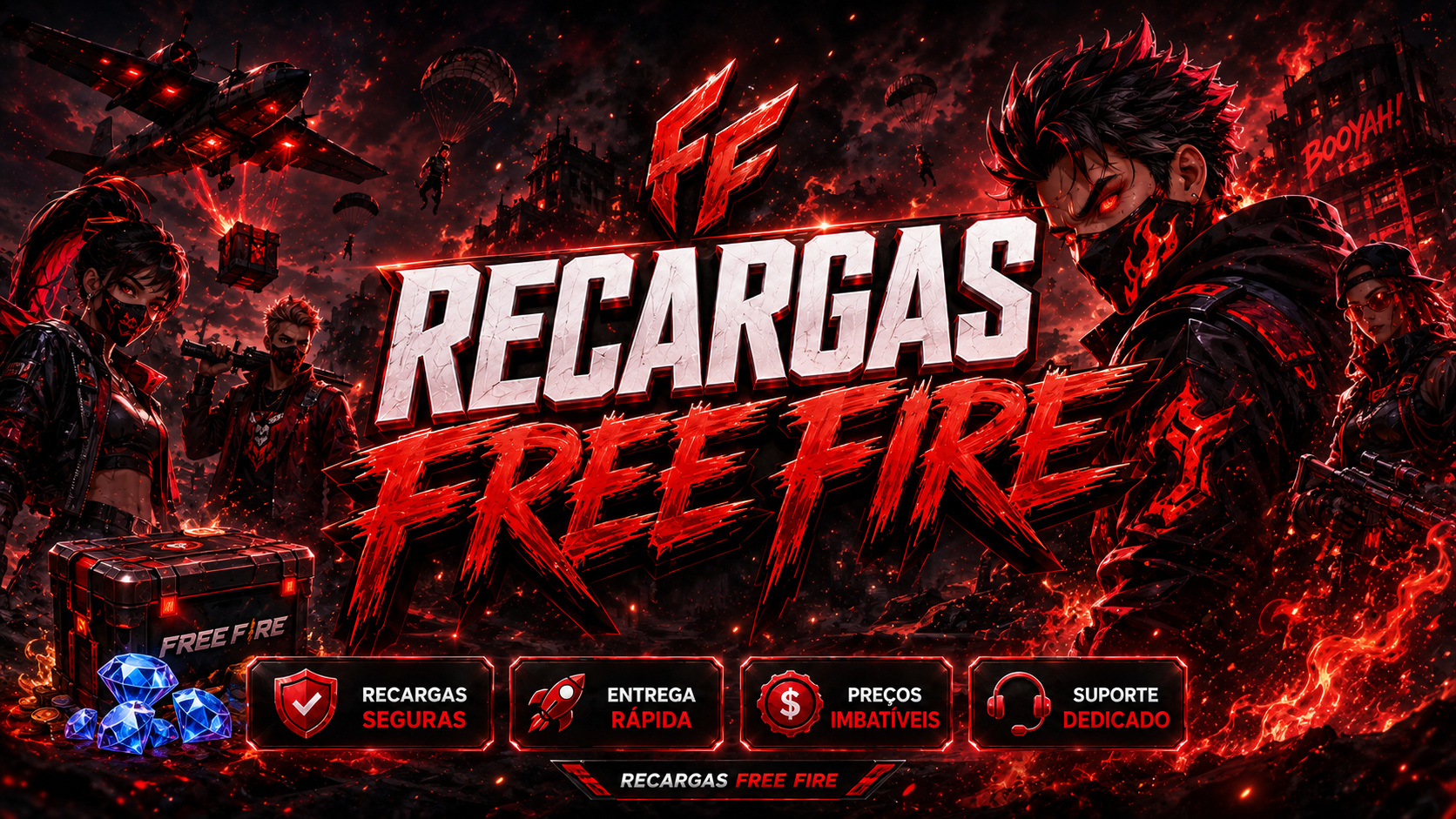 Recargas Free Fire — recargas seguras, entrega rápida, preços imbatíveis e suporte dedicado